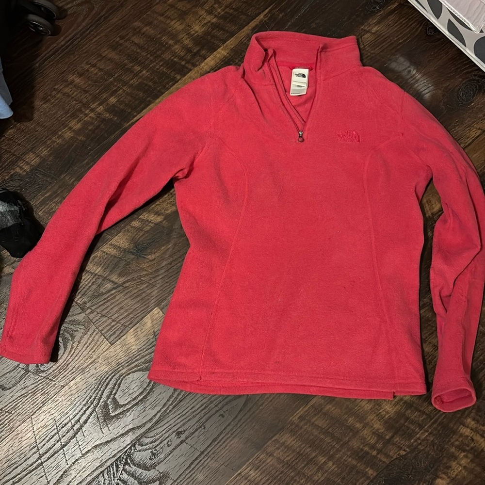 Pink north face sweatshirt
